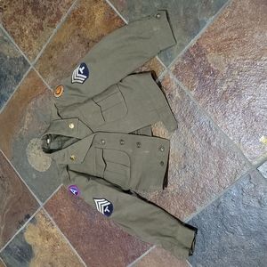 WWII Ike style wool jacket with patching etc Dec 16th, 1944
